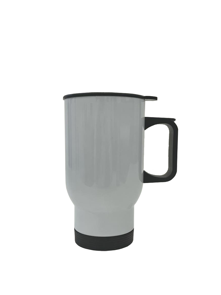 White travel mug with lid, 14oz Travel Mug white