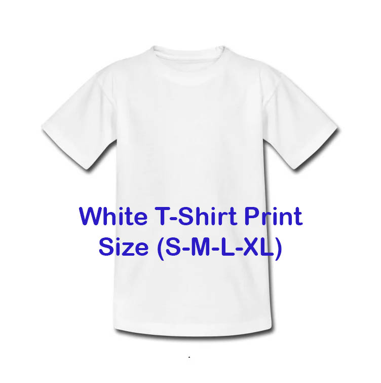 White T-Shirt Print Size (SML-XL)