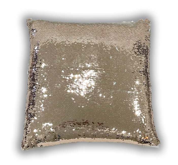 Sequin pillow.. square, rose gold.. printed on it as desired