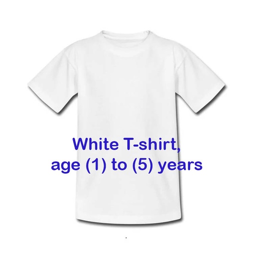 White T-shirt, age (1) to (5) years