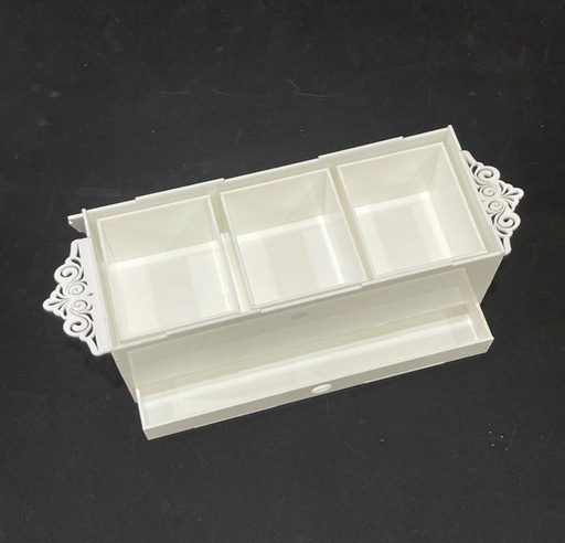 Acrylic box with drawer, three boxes and a lid